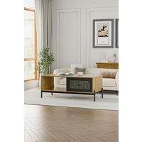 Rattan Living Room Coffee Table with Storage