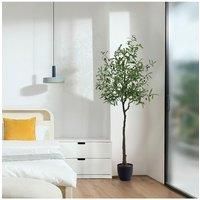 1.75m Artificial Olive Tree Lifelike Fabric Foliage with Realistic Olives