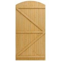 105 x 210cm Arched Top Ledged and Braced Pine Garden Gate for Fence, Paths and Entrance