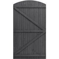 105x150cm Grey Arched Top Pine Garden Gate with Double Z Frame Support