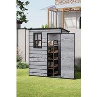 5X3FT Outdoor Plastic Garden Tool Shed,Waterproof Sloped Roof,Lockable Door with Ventilation Window for Backyard/Garden Tools/Lawn Mower/Bike Storage,