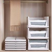8 Pack Folding Stackable Wardrobe Storage Boxes Drawers Organizers