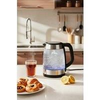 Living and Home 1.7L Glass Electric Kettle 2.2KW with Removable Filter in Black