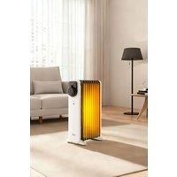 Living and Home 9-Fin Electric Heater Knob Control Oil-Filled Radiator in White