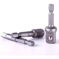 1/4 Hex Shank Extension Rod 1/2 3/8 1/4 Square Adapter For Power Tool Quick Release Cr-V Material