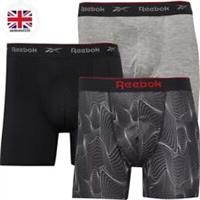 Reebok Mens Trunks XL Egon Performance Three Pack Black/£Print/£Grey Marl NEW