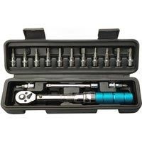 15pcs 1/4" 2-15nm Torque Wrench Set Adjustable Bike Allen Key Socket Spanner Motorcycle Ratchet