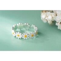 Silver Alloy Daisy Chain Ring For Parties