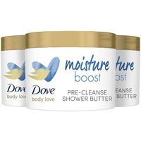 Dove Body Love Moisture Boost Pre-Cleanse Shower Butter with Moringa Oil 3x283ml