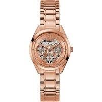 Guess Ladies Quartz Watch - Rose Gold Stainless Steel, Multifunction, 34Mm Classic Luxury