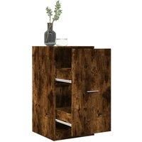 Apothecary Cabinet Smoked Oak 40x41x77.5 cm Engineered Wood