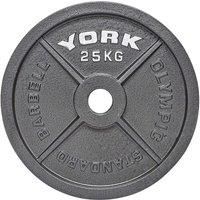 York 25kg Hammertone Cast Iron Olympic Plate