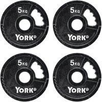 York 4 x 5kg G2 Cast Iron Olympic Weight Plates