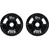 York 2 x 10kg G2 Cast Iron Olympic Weight Plates