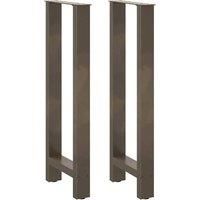 Berkfield Home Coffee Table Legs Natural Steel 2 pcs 40x(100-101) cm Steel in Grey
