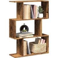 Room Divider Bookcase 3-Tier Old Wood 70x24x97 cm Engineered Wood