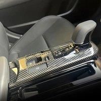 Carbon Fiber Interior Gear Shift Panel Cover Trims For Toyota Prius XW60 2023 2024 2025