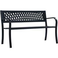 Garden Bench 125 cm Black Steel
