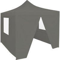 Foldable Party Tent Pop-Up with 4 Sidewalls 3x3 m Anthracite
