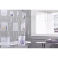 Shower Curtain With Pockets - 180Cm X 180Cm
