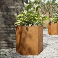 Garden Planter 2 pcs Hexagon 46x40x45 cm Corten Steel