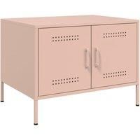 Coffee Table Pink 68x50x50.5 cm Steel