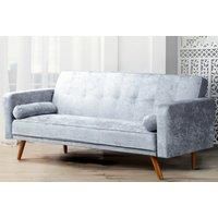 Modern Sofa Bed In Miami Crushed Velvet Design - Silver