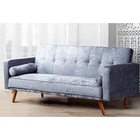 Modern Sofa Bed In Miami Crushed Velvet Design - Silver