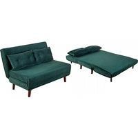 Morella Velvet Double Sofa Bed - Modern 2-Seater, Fold-Out Guest Bed, Compact Design