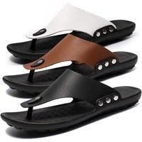 Men'S Summer Rome Flip Flops - Black, White, Brown!