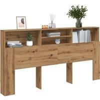 Headboard Cabinet Artisian Oak 200x19x103.5 cm Engineered Wood