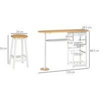 3-Piece Breakfast Bar Table With Storage