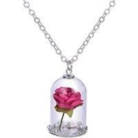 Fantasy Inspired Rose Dome Necklace - 1 Or 2! - Silver