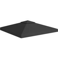 2-Tier Gazebo Top Cover 310 g/m 3x3 m Black