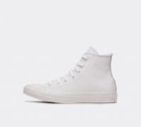 Converse Womens Chuck Taylor All Star High Leather Mono Trainer - White - Size 3.5