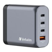 Verbatim GNC-140 GaN Wall Charger, 4-Port, UK/US/EU Compatible, 2 X USB-C 140w P