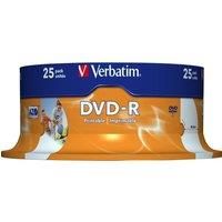 Verbatim DVD-R Blank Printable Discs 120 Mins 4.7GB 16x Speed Spindle 25 Pack