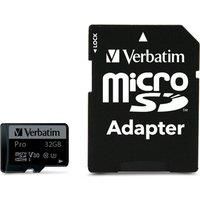 Verbatim Pro U3 (32GB) microSDHC Memory Card with Adaptor