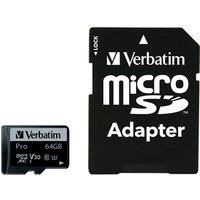 Verbatim 47042 Pro microSDXC U3 64GB Micro SD Card with Adapter