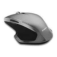 Verbatim Wireless Mouse – Optical Wireless Mouse with Blue LED Lens, 2.4 GHz, Nano Receiver, 8 Buttons, Ergonomic – Grey
