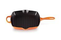 Le Creuset Signature Enamelled Cast Iron Grillit Frying Pan With Helper Handle and Two Pouring Lips, For All Hob Types and Ovens, 26 cm, Volcanic, 20183260900422, Oven Red