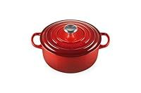 Le Creuset Signature Enamelled Cast Iron Round Casserole Dish With Lid, 20 cm, 2.4 Litre, Cerise, 21177200602430