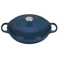 Le Creuset Signature Enamelled Cast Iron Shallow Casserole Dish With Lid, 30 cm, 3.2 Litres, Deep Teal, 21180306422430