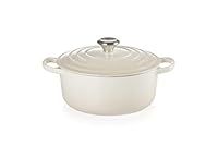 Le Creuset Signature Enamelled Cast Iron Round Casserole Dish With Lid, 20 cm, 2.4 Litres, Meringue, 21177207164430