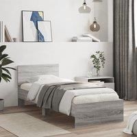 Bed Frame without Mattress with Headboard Grey Sonoma 75x190 cm Small Single