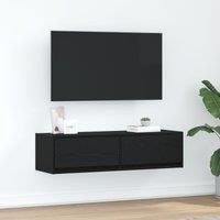 TV Cabinet Black Oak 100x31x25,5 cm Engineered Wood