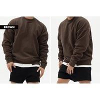 Men's Oversized Patchwork Sweatshirt - Casual Streetwear, Cotton Blend