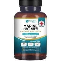 Marine Collagen + Hyaluronic Acid Capsules - Anti-Ageing, Hydrating Supplement For Skin & Joints, 45-Day Supply