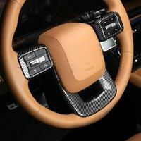 For 2024 2025 Hyundai Santa Fe Carbon Fiber Interior Car Steering Wheel Switch Cover Trims Accessories