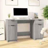 Desk with Side Cabinet Grey Sonoma Engineered Wood